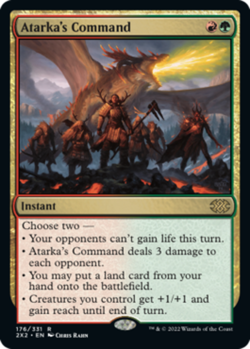 MTG Atarka's Command - Foil, Double Masters 2022, Lightly Played, English - Image 1
