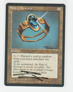 Magic the Gathering ~ Ring of Renewal ~ M/NM ~FALLEN EMPIRES~ Signed by Artist - Image 1
