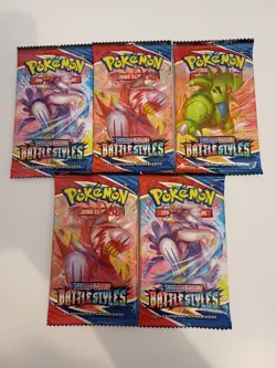 Pokemon Sword and Shield Battle Styles Booster Pack - factory sealed - x5 - Image 1