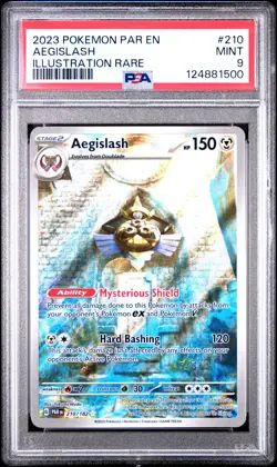 2023 POKEMON PAR EN-PARADOX RIFT ILLUSTRATION RARE #210 AEGISLASH PSA 9 - Image 1