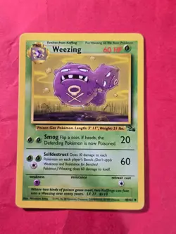 1999 Pokemon Fossil Unlimited #45 Weezing, UC, NF/H, cd1 - Image 1