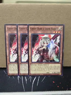 Yu-Gi-Oh! 3x Ghost Ogre & Snow Rabbit 1st Ed Common L5DD-ENA06 Fast Shipping - Image 1