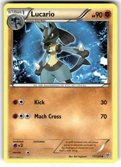 Lucario 77/135 Non Holo Plasma Storm - Pokemon Card - NM - Image 1