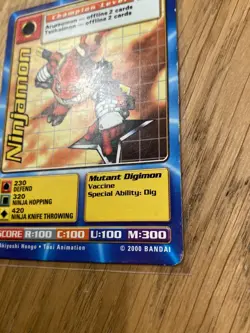 DIGIMON ST-94 Ninjamon Swedish Promo Card TCG Rare Bandai Played - Image 3