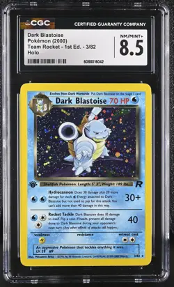 CGC 8.5 Dark Blastoise 2000 Team Rocket 1st Edition 3/82 Holo Pokemon Card - Image 1