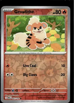 Pokemon Growlithe 027/182 Destined Rivals Reverse Holo Common 2 Card Lot - Image 1