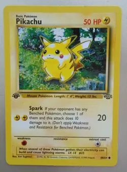 Pokemon Pikachu 1st Edition Jungle 60/64 1999 Wizards Card Non Holo - Image 1