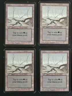 Swamp (A) x4 -Alpha Edition - MP Condition -MTG -FREE SHIPPING -Land - Image 1