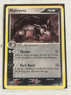 Pokemon EX Power Keepers Mightyena 18/108 Regular Rare Non-Holo - Image 1