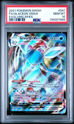 PSA 10 GLACEON VMAX 041/203 FULL ART EVOLVING SKIES POKEMON 😍 - Image 1