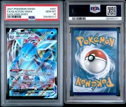 2021 POKEMON SWORD & SHIELD EVOLVING SKIES #041 FULL ART/GLACEON VMAX PSA 10 - Image 5