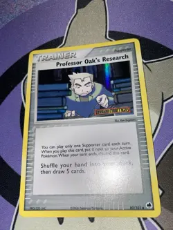 Pokemon Professor Oak's Research 80/101 Reverse Stamped EX Dragon Frontiers LP - Image 1