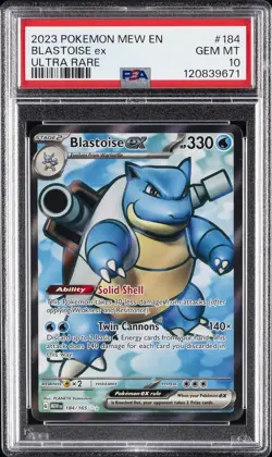 2023 POKEMON MEW EN151 ULTRA RARE 184 BLASTOISE EX PSA 10 G2U - Image 1