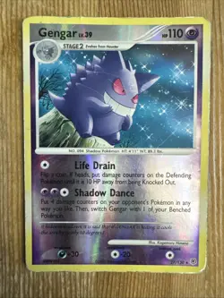 Gengar - 27/130 - Pokemon Diamond & Pearl Reverse Holo Rare DAMAGED - Image 1