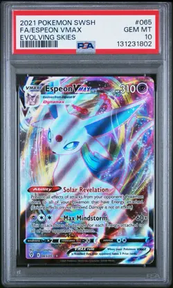 2021 Pokemon Espeon VMAX 065/203 Evolving Skies PSA 10 Gem Mint - Image 1