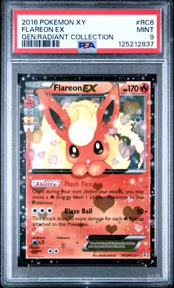 2016 POKEMON XY GENERATIONS RADIANT COLL #RC6 FLAREON EX PSA 9 - Image 1