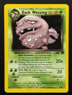 Dark Weezing 14/82 Team Rocket Holo Rare Pokemon TCG - MP - Image 1
