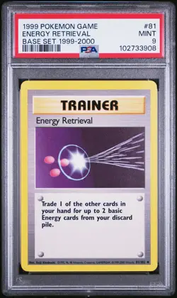 PSA 9 Energy Retrieval 81/102 Base Set Pokemon Card WOTC 1999-2000 4th Print - Image 1