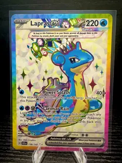 Lapras ex 158/142 Stellar Crown SV07 UR Full Art Ultra Rare Pokemon TCG Card NM - Image 1