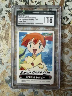 Bandai Carddass Pokemon Weekly Snap Card #004 Misty & Togepi - CGC 10 - Image 1