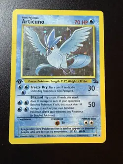 Articuno 1st Edition Holo Rare WOTC Pokemon Card TCG Fossil 1999 - Image 1