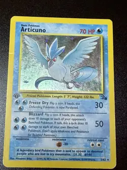 Articuno 1st Edition Holo Rare WOTC Pokemon Card TCG Fossil 1999 - Image 2