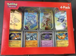 Pokemon TCG S&V 151 Mini Tin 4 Pack + 4 Promo Cards SEALED SAMS CLUB EXCLUSIVE - Image 1