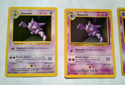3 Different Haunter Base Set 1999 Pokemon Cards, Shadowless, Unlimited, Pocket - Image 2