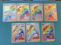 Pokemon TCG 7 Card Secret Rainbow Trainer Lot All Cards NM - Image 3