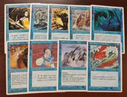 9 BLUE Alternate 4th Edition Lot ~mtg Blue Elemental Blast Apprentice Wizard ++ - Image 1