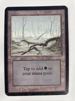 Swamp (A) Alpha MP Moderate Play MTG Magic The Gathering 1.2 - Image 1