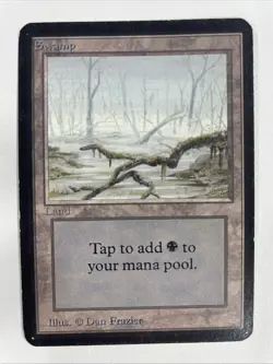 Swamp (A) Alpha MP Moderate Play MTG Magic The Gathering 1.3 - Image 1