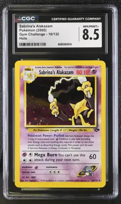 CGC 8.5 Sabrina's Alakazam 2000 Gym Challenge 16/132 Holo Pokemon Card - Image 1
