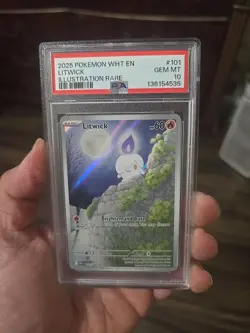 2025 Pokemon White Flare Illustration Rare #101 LITWICK PSA 10 GEM (LOW POP) - Image 1