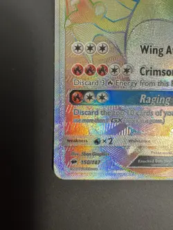 2017 Charizard GX Rainbow Secret Rare 150/147 Pokemon Burning Shadows - Image 5