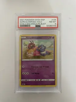 2021 POKEMON SWSH BLACK STAR PROMO #126 GALARIAN SLOWPOKE-HOLO PSA 8 - Image 1
