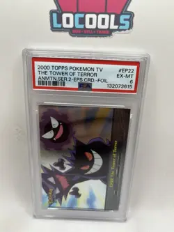 2000 Topps Pokemon TV #EP22 The Tower of Terror Gengar Foil Series 2 PSA 6 EX-MT - Image 1