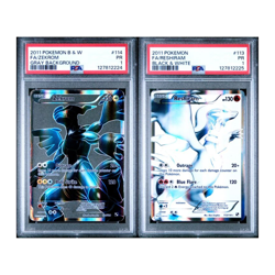 PSA 1 PR Sequential Full Art Reshiram 113/114 Zekrom 114/114 2011 Pokemon B&W - Image 1