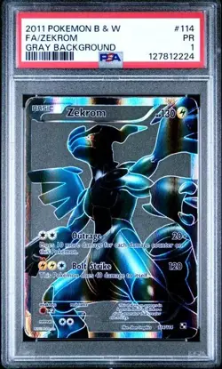 PSA 1 PR Sequential Full Art Reshiram 113/114 Zekrom 114/114 2011 Pokemon B&W - Image 3