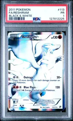 PSA 1 PR Sequential Full Art Reshiram 113/114 Zekrom 114/114 2011 Pokemon B&W - Image 5