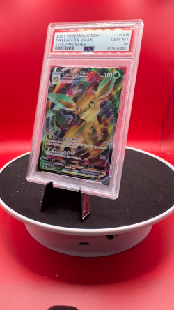 2021 POKEMON SWORD & SHIELD EVOLVING SKIES #008 FULL ART/LEAFEON VMAX PSA 10 - Image 2