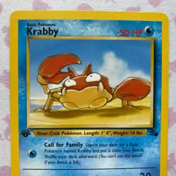 Pokemon TCG Krabby 51/62 1st Edition Fossil Set Common - Image 2