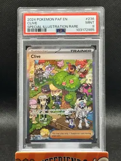 POKEMON 2024 Paldean Fates Special Illustration Rare CLIVE #236 PSA 9 Mint RARE - Image 1