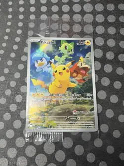 Pokemon Center Paldea Evolved Pikachu Black Star Promo SVP027 Sealed - Image 1