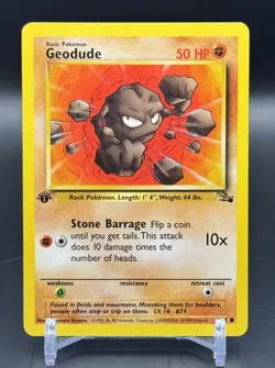 Pokemon TCG Geodude Fossil 47/62 Regular 1st Edition Common Vintage - Image 1
