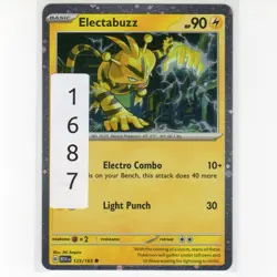 Pokemon TCG Electabuzz 125/165 SV: 151 Cosmos Holo Common Card EN-NM 2023 - Image 3
