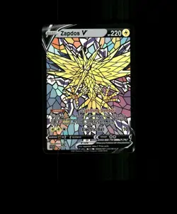 FAN-ART READ DESCRIPTION BELOW HOLO ZAPDOS Card Stained Glass Pokemon Card p1 - Image 1