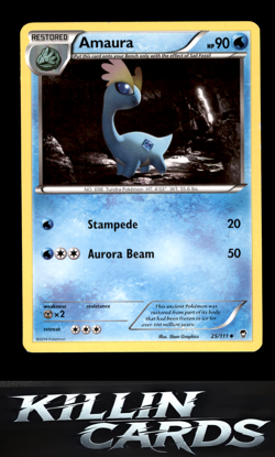 Amaura 25/111 Pokemon Uncommon XY - Furious Fists Card LP - Image 1