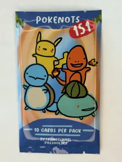 Pokenots 151 Sealed Booster Pack - 10 Cards New Funny Pokemon Parody TCG Pack - Image 1