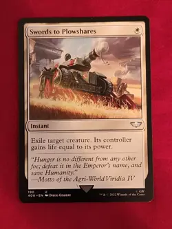 SWORDS TO PLOWSHARES Universes Beyond Warhammer 40000 Commander MTG Magic - Image 1